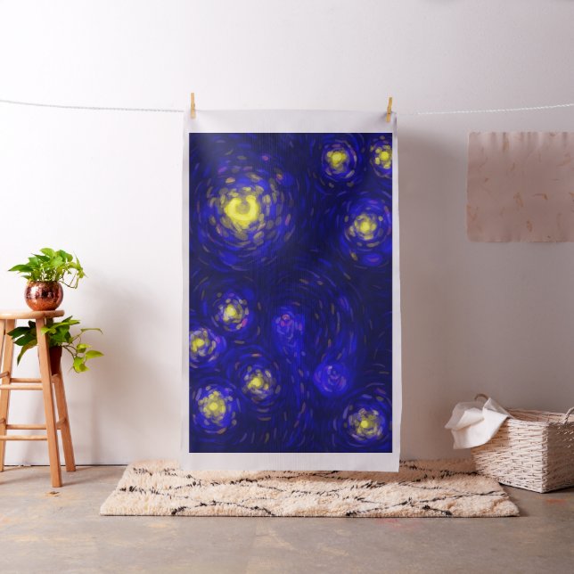 Abstract stylised starry night fabric (In Situ)