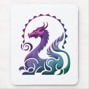 Abstract Stylish Purple Dragon Gradient Logo Mouse Mat