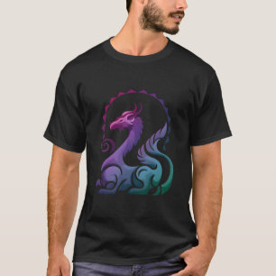 Abstract Stylish Purple Dragon Gradient Logo T-Shirt