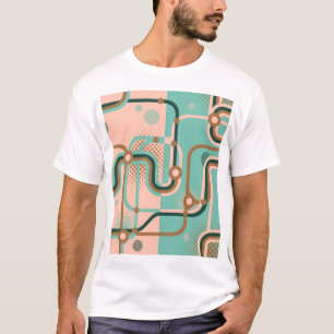 Abstract subway map, dual patterns. T-Shirt