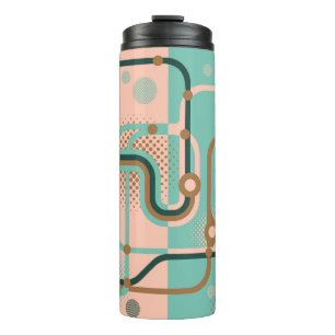 Abstract subway map, dual patterns. thermal tumbler