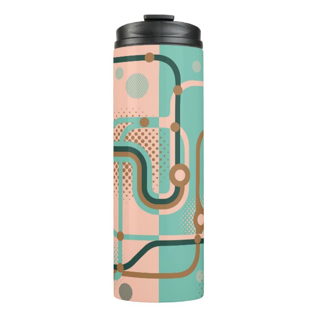 Abstract subway map, dual patterns. thermal tumbler (Front)