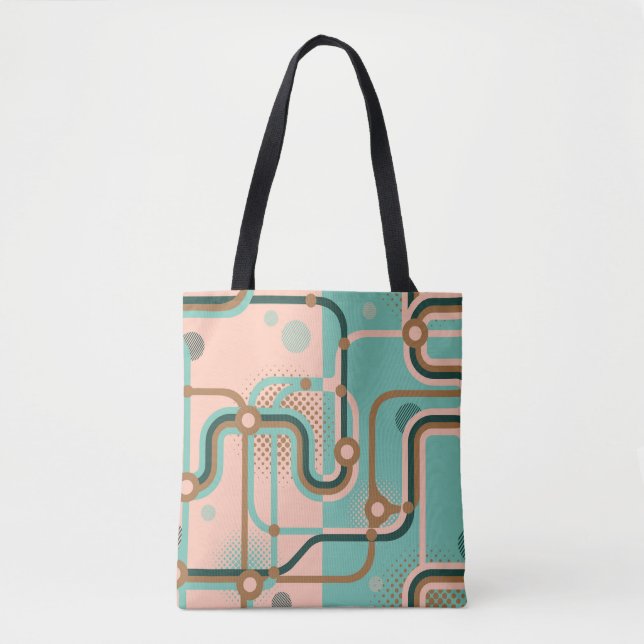 Abstract subway map, dual patterns. tote bag (Front)