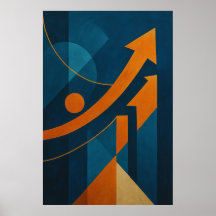 Abstract Success Art - Geometric Growth Poster