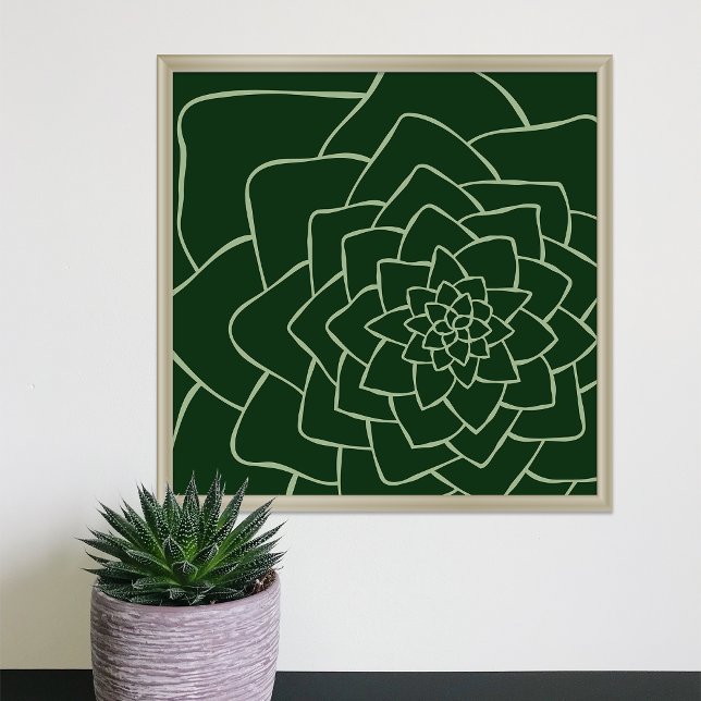 Abstract Succulent Dark Green Print (Creator Uploaded)