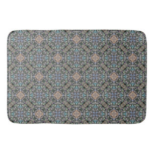 Abstract Succulent Garden Rosette Trellis Pattern Bath Mat