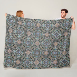 Abstract Succulent Garden Rosette Trellis Pattern Fleece Blanket