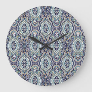 Abstract Suitable Fabric Wallpaper Design Large Clock