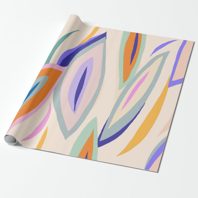 Abstract summer artistic illustration pattern. Cre Wrapping Paper (Unrolled)