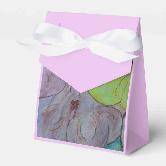 Abstract Summer Floral Favour Box (Front Side)