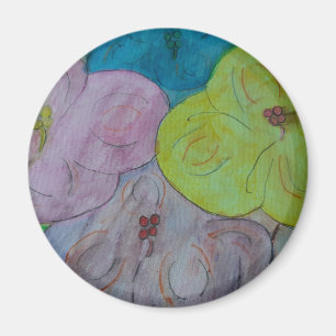 Abstract Summer Floral Magnet
