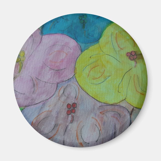 Abstract Summer Floral Magnet (Front)