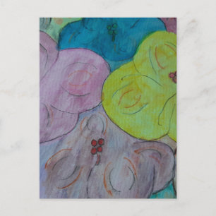 Abstract Summer Floral Postcard