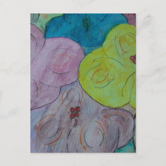 Abstract Summer Floral Postcard (Front)