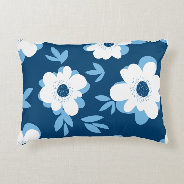 Abstract summer floral seamless pattern decorative cushion (Front)