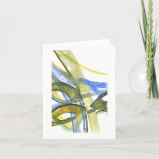 Abstract Summer Leaves Watercolor Notecard