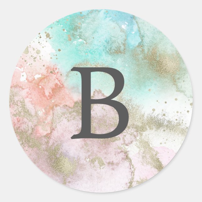 Abstract Summer Monogram Wedding Envelope Seals (Front)