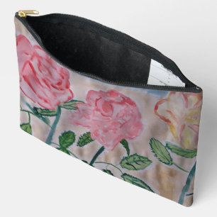 Abstract Summer Roses Accessory Pouch