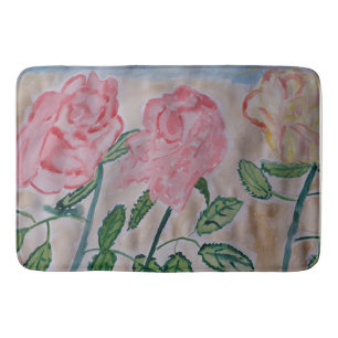 Abstract Summer Roses  Bath Mat