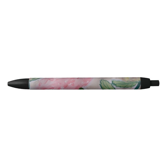 Abstract Summer Roses Black Ink Pen (Front)