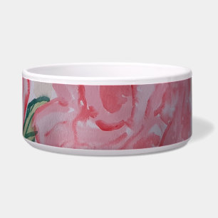 Abstract Summer Roses Ceramic Pet Bowl