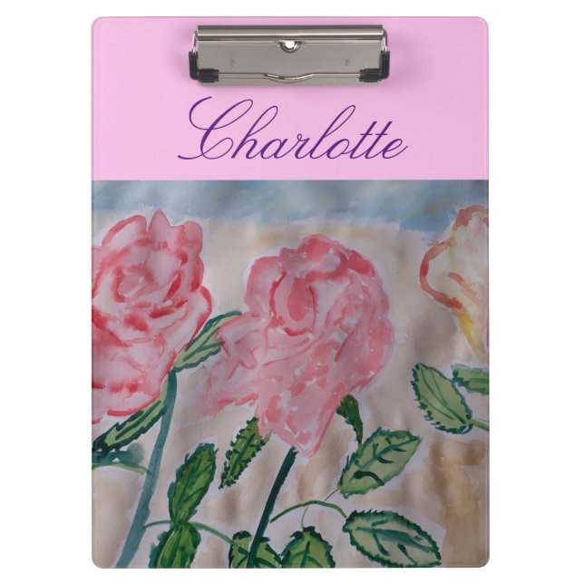 Abstract Summer Roses  Clipboard (Front)