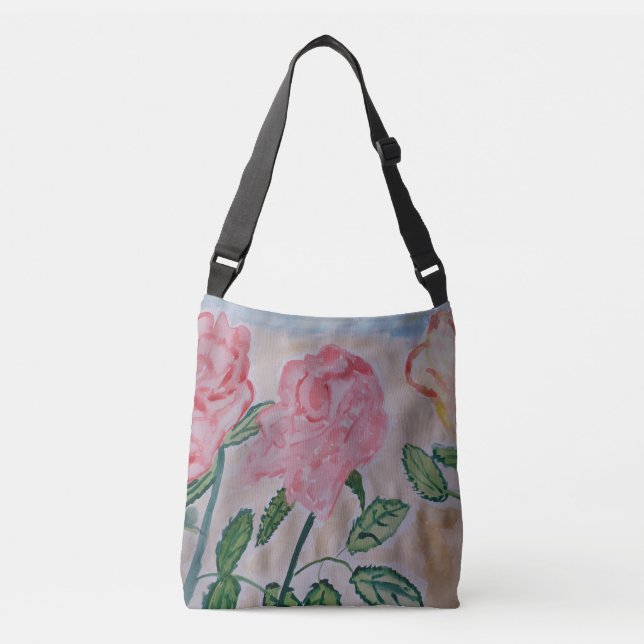 Abstract Summer Roses Crossbody Bag (Front)