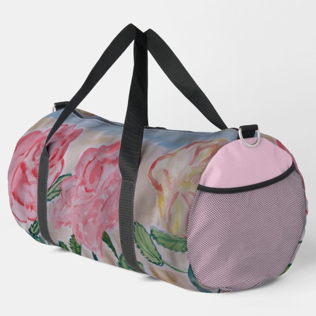 Abstract Summer Roses Duffle Bag (Right Corner)