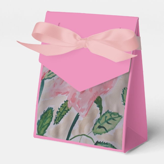 Abstract Summer Roses Favour Box (Front Side)