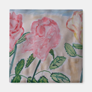 Abstract Summer Roses Magnet