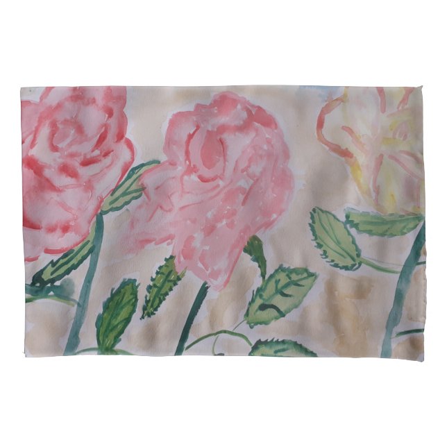 Abstract Summer Roses Pillowcase (Front)