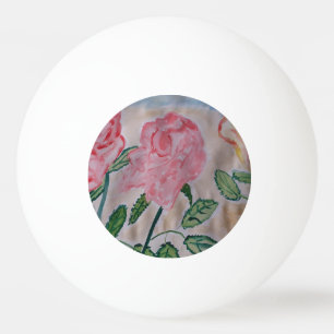Abstract Summer Roses  Ping Pong Ball