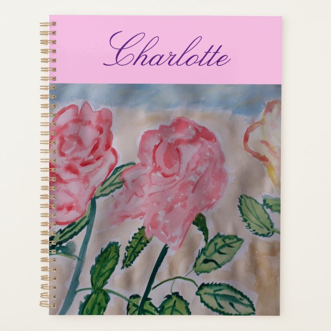 Abstract Summer Roses Planner (Front)