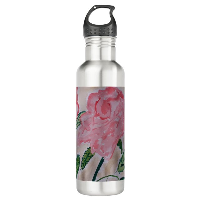 Abstract Summer Roses Water Bottle (Front)