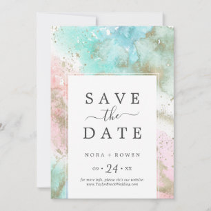 Abstract Summer Save the Date Announcement Card