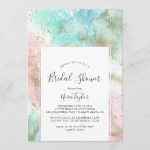 Abstract Summer Watercolor Bridal Shower Invitation