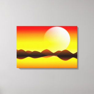 Abstract Sun and Mountains Canvas Print