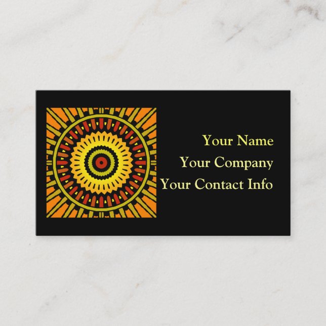 Abstract Sun Business Card Template (Front)