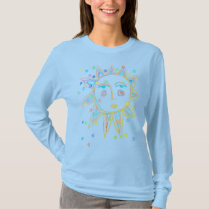 Abstract Sun Face Wearable Art T-Shirt