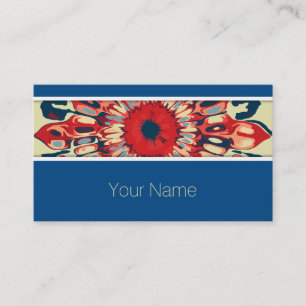 Abstract SUN FLOWER - red blue + your backgr. Business Card