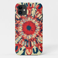 Abstract SUN FLOWER - red blue + your backgr.