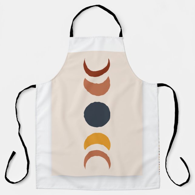Abstract Sun Moon Boho Posters Apron (Front)