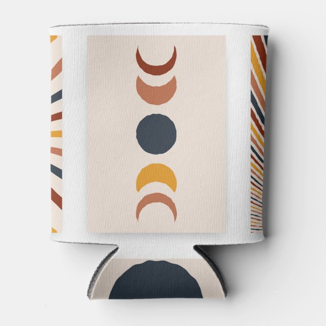 Abstract Sun Moon Boho Posters Can Cooler (Front)