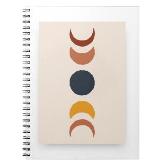 Abstract Sun Moon Boho Posters Notebook