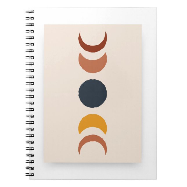 Abstract Sun Moon Boho Posters Notebook (Front)