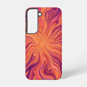 Abstract Sun Ray Burst Orange Samsung Cases