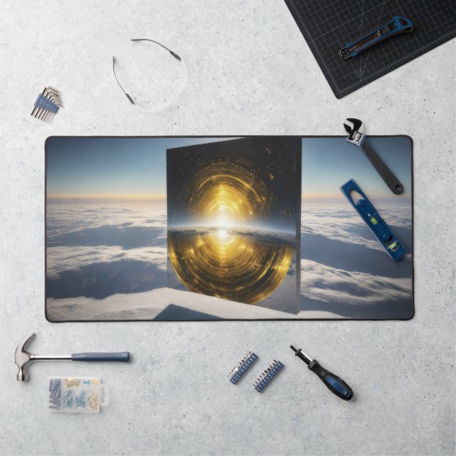 Abstract Sun Stone Desk Mat (Workstation)