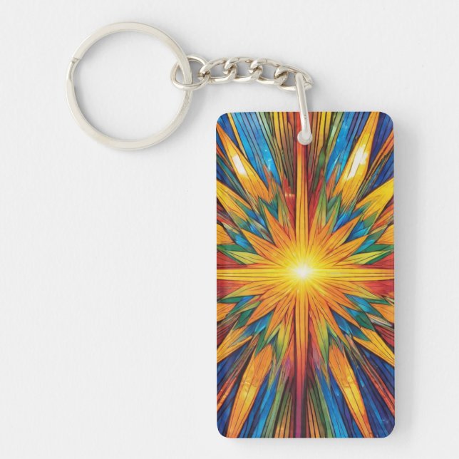 Abstract Sunburst Key Ring (Front)