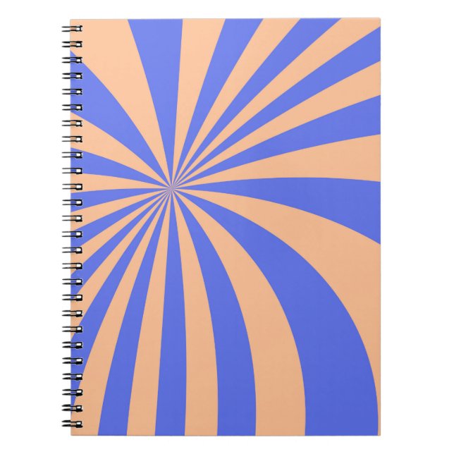 Abstract sunburst pattern background. blue and ora notebook (Front)