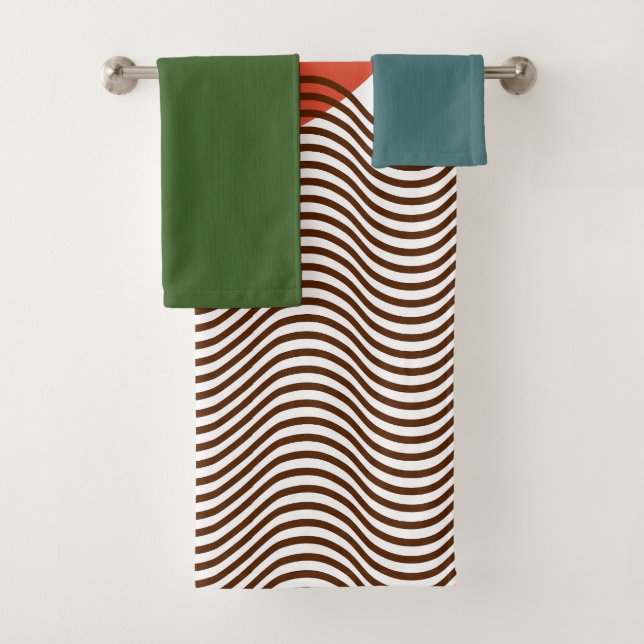 Abstract Sundown  Bath Towel Set (Insitu)